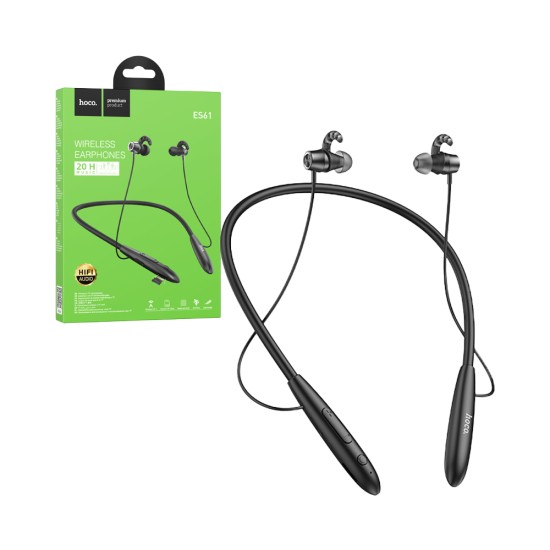 Hoco Bluetooth Neckband Earphones ES61 Manner with Mic Black